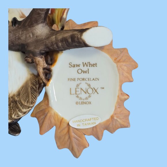Vintage Lenox Saw Whet Owl on Maple Branch Hand Crafted Porcelain - Picture 9 of 9
